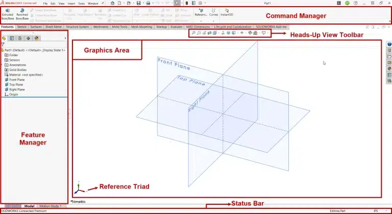 SOLIDWORKS vs AutoCAD UI_Solidworks UI representation