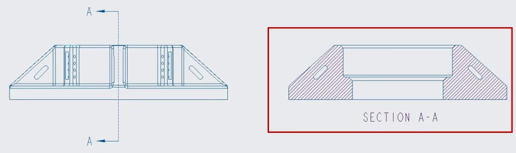 Engineering Drawing views type- Full section view