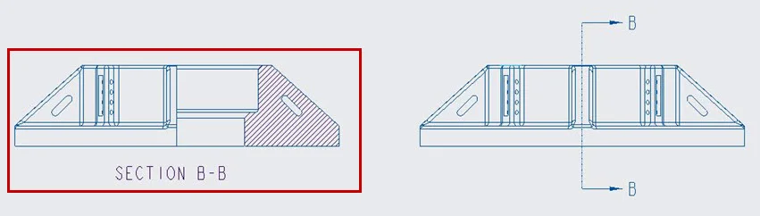 Cad drawing examples -Half section view