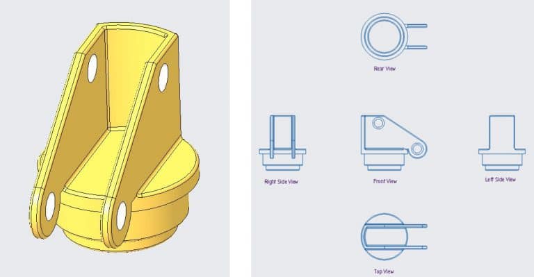 CAD drawing views - orthographic part