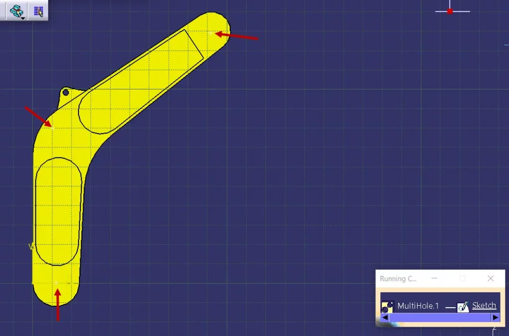 Creating a MultiHole with Simple Hole Type in CATIA V5 R34.