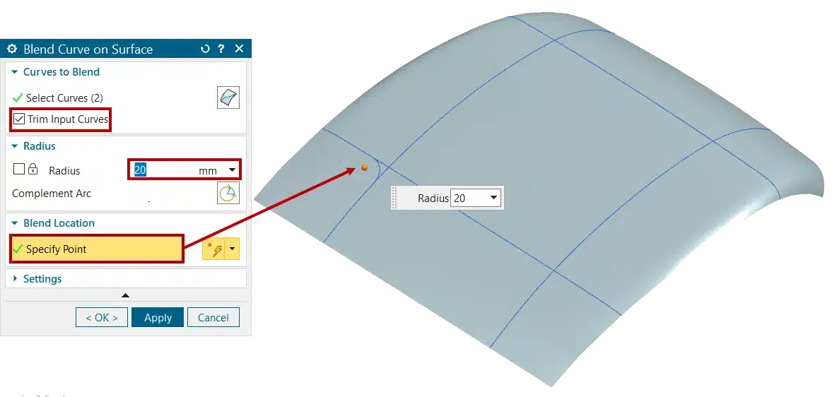 learn to create blend curve on Siemens NX